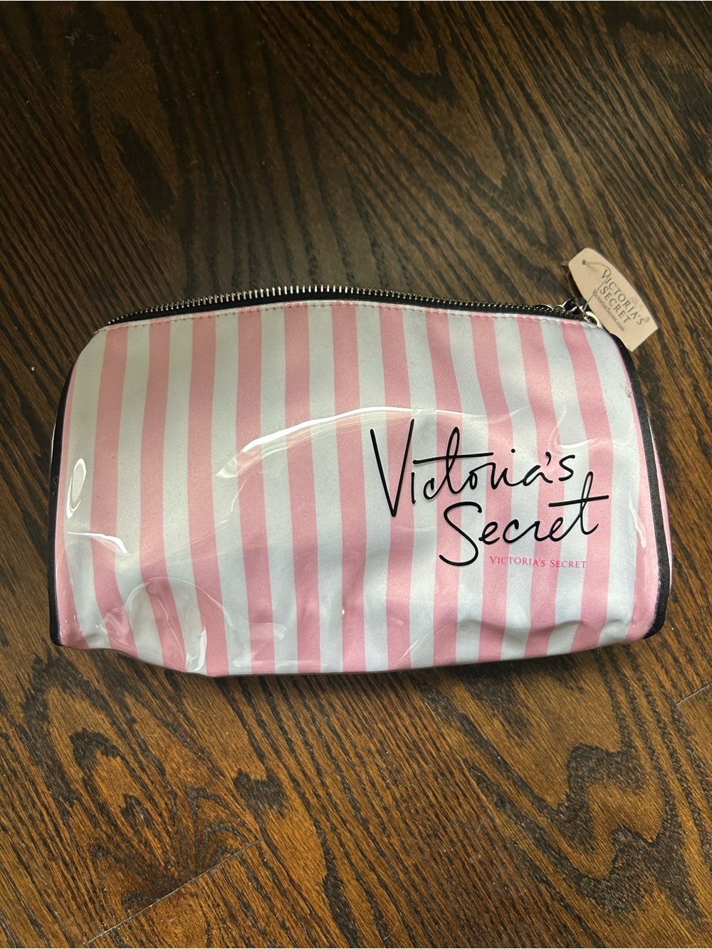Victoria's Secret Pink & White Striped Toiletry Pouch